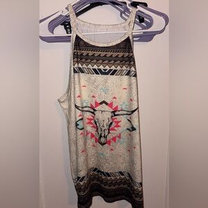 Tribal Skull Graphic Tank Top